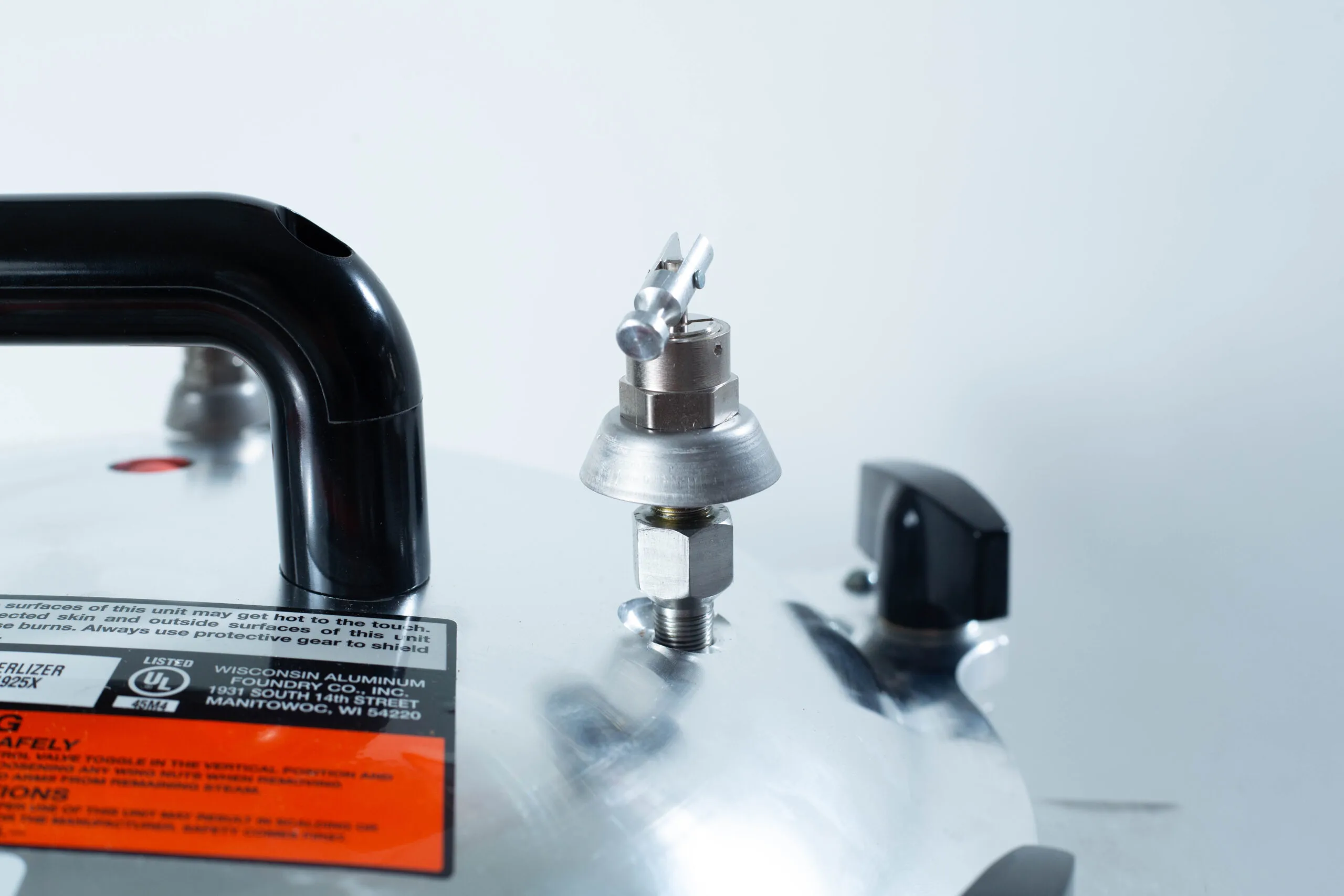 Air Pressure Release Valve for 1925x Non-Electric All American Steam Sterilizer Autoclave, Front View