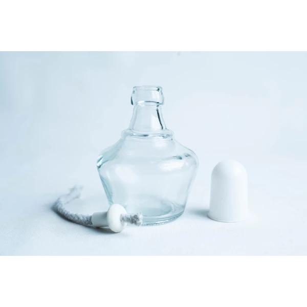 Alcohol Burner with cap and wick, parts outside