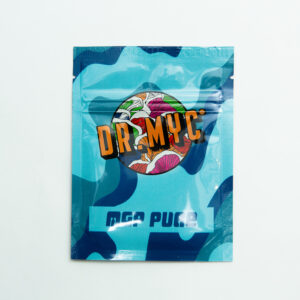 Blue DRMyc packaging with a colorful mushroom graphic, featuring the text DRMyc Adaptive Liquid Culture Premix—ideal for mushroom growers seeking high-quality premix solutions.