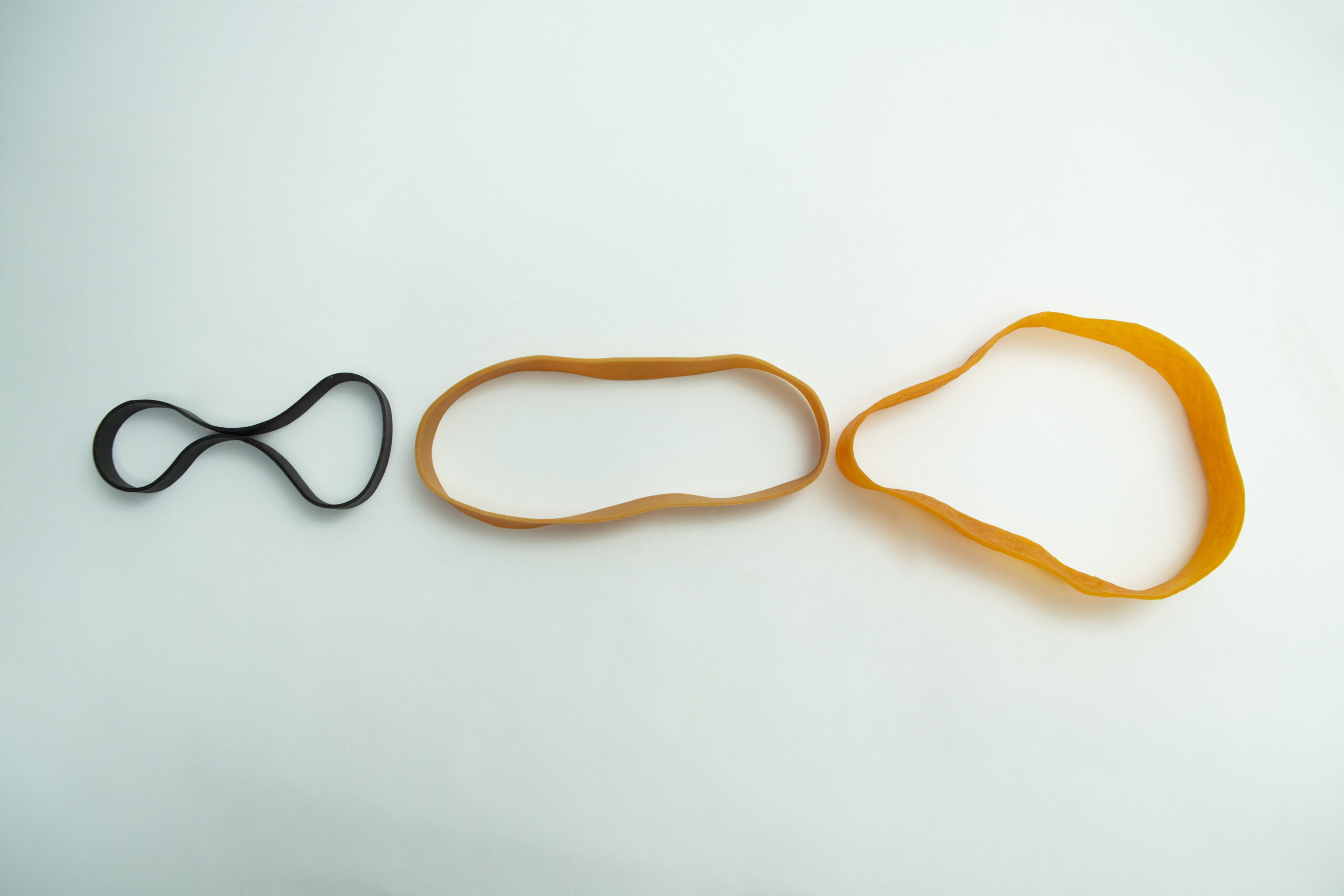 Ten reusable Fruiting Rubber Bands for mushroom growing are displayed on a white background—ideal for your cultivation projects.